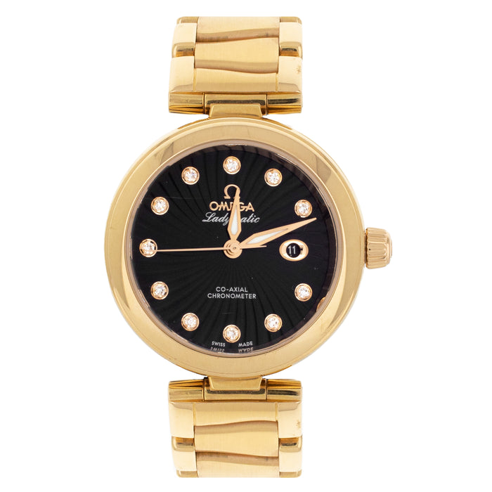 Omega De Ville Ladymatic Rose Gold Black Dial 34mm 425.60.34.20.51.001 Full set