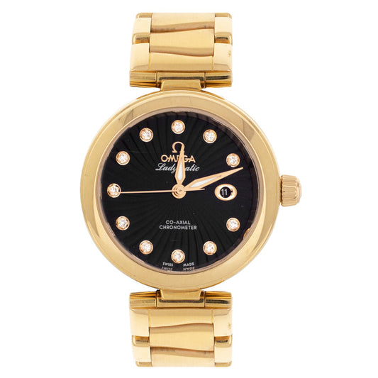 Omega De Ville Ladymatic Rose Gold Black Dial 34mm 425.60.34.20.51.001 Full set