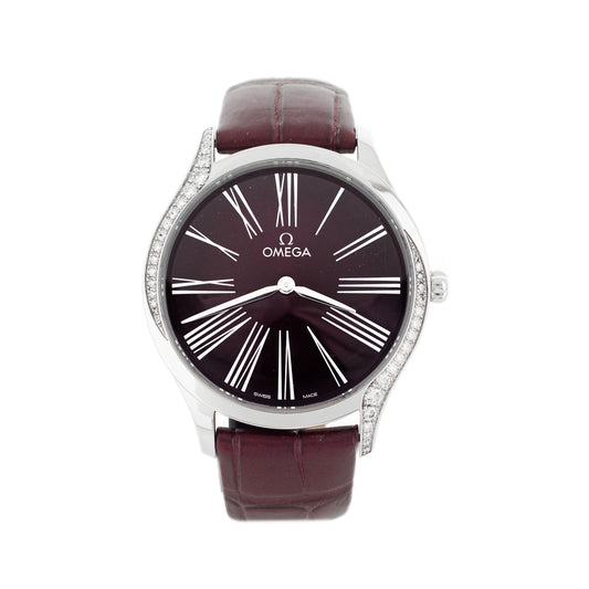 Omega De Ville Tresor Stainless Steel Red Dial 36mm 428.18.36.60.11.001 Full Set
