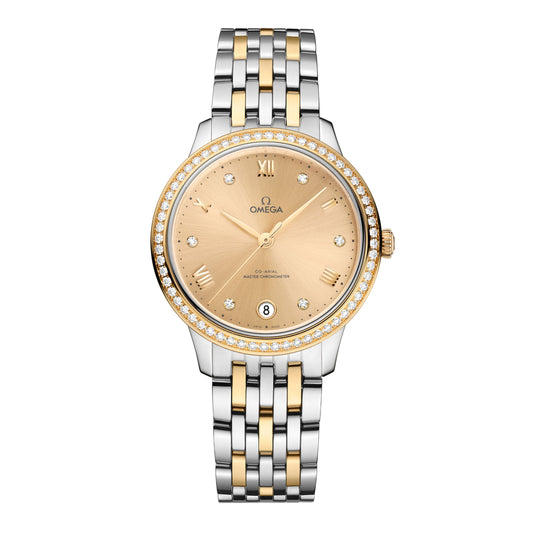 Omega De Ville Prestige Watch, 34mm Champagne Dial, 434.25.34.20.58.001