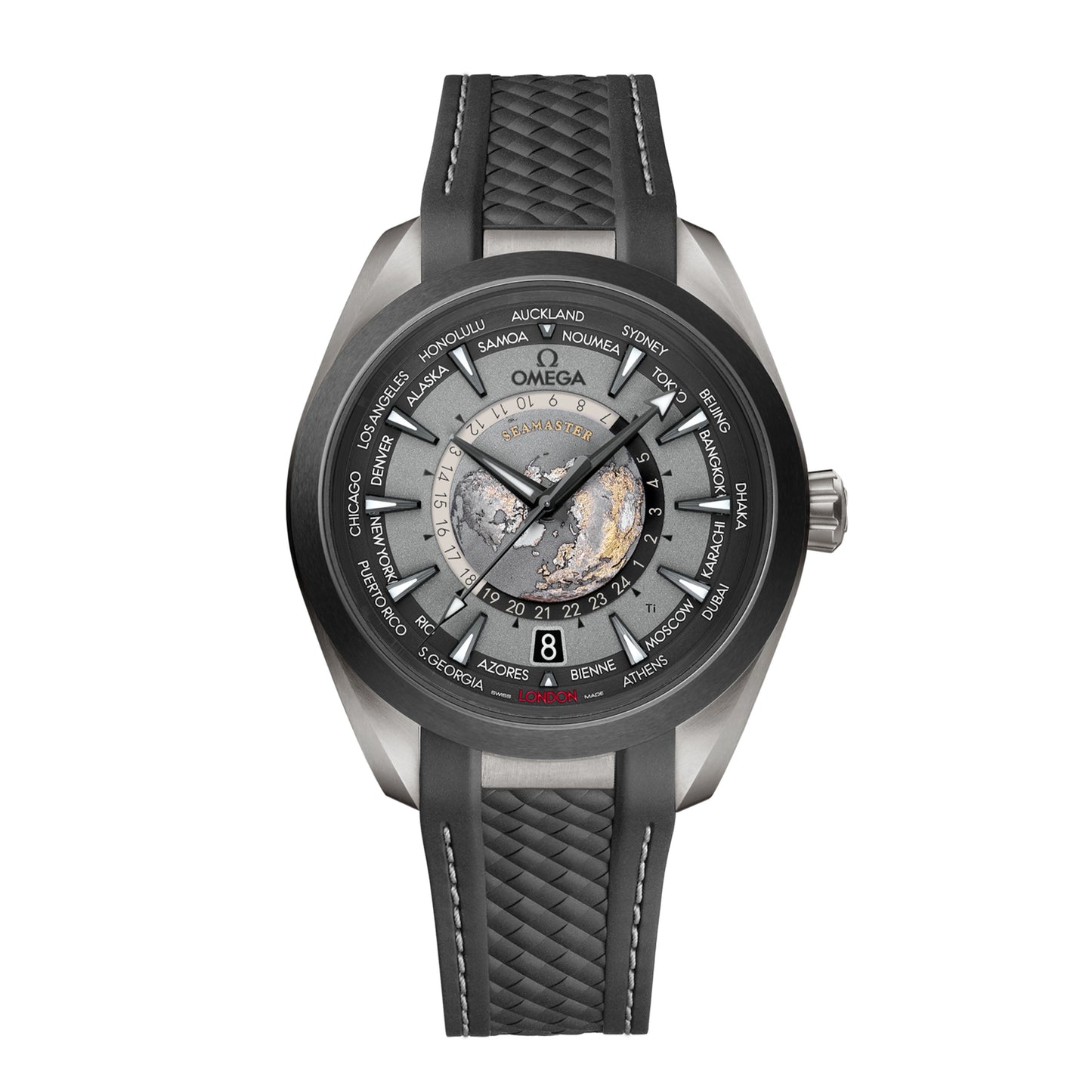 Omega Seamaster Aqua Terra Worldtimer Watch, 43mm Gray Dial, 220.92.43.22.99.001