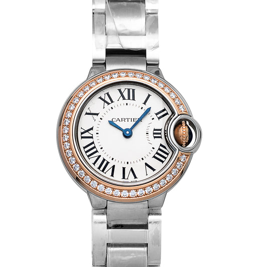 Ballon Bleu de Cartier Automatic Silver Dial Stainless Steel Ladies Watch
