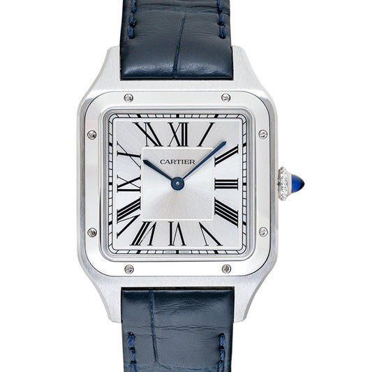 Santos-Dumont 38 x 27mm Quartz Silver Dial Stainless Steel Small Ladies Watch