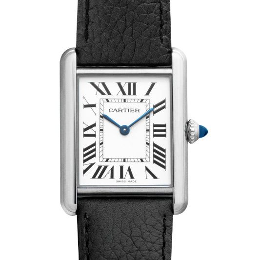 Tank Quartz Silver Dial Stainless Steel Ladies Watch
