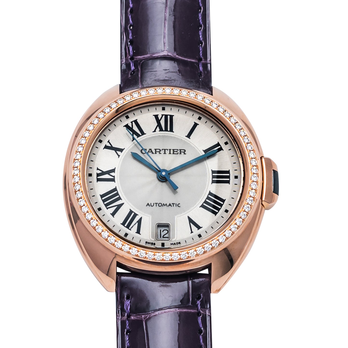 Cle Flinque Automatic Silver Dial 18kt Rose Gold Ladies Watch