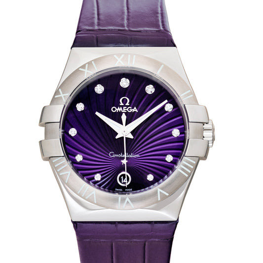 Constellation Quartz Purple Dial Stainless Steel Ladies Watch