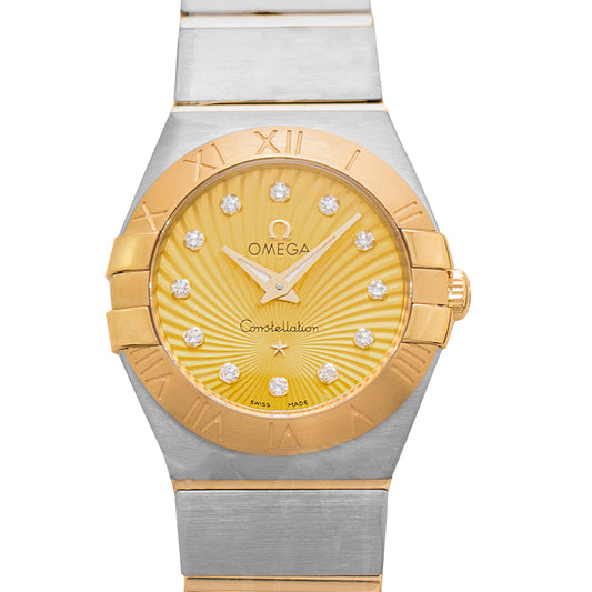Constellation Quartz 24mm Quartz Gold Dial Diamond Indexes Ladies Watch