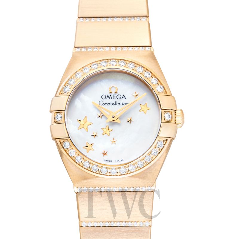 Constellation Quartz Mother of pearl Dial 18kt Yellow Gold Ladies Watch
