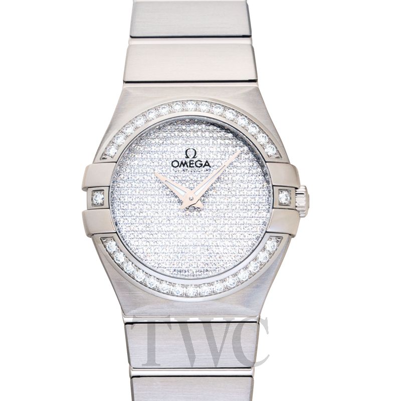Constellation Quartz White Dial 18kt White Gold Ladies Watch