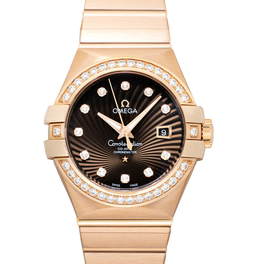 Constellation Automatic Brown Dial 18kt Rose Gold Ladies Watch