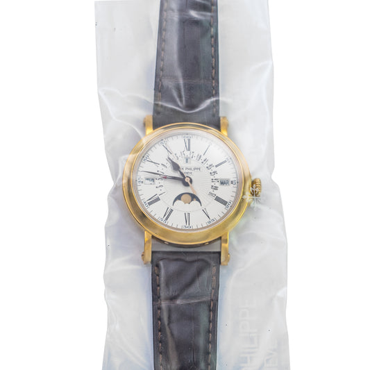 Calatrava Automatic White Dial 18kt Yellow Gold Men's Watch