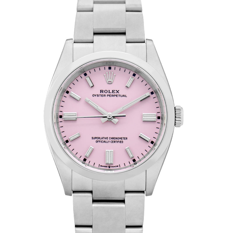 Oyster Perpetual Automatic Pink Dial Stainless Steel Ladies Watch