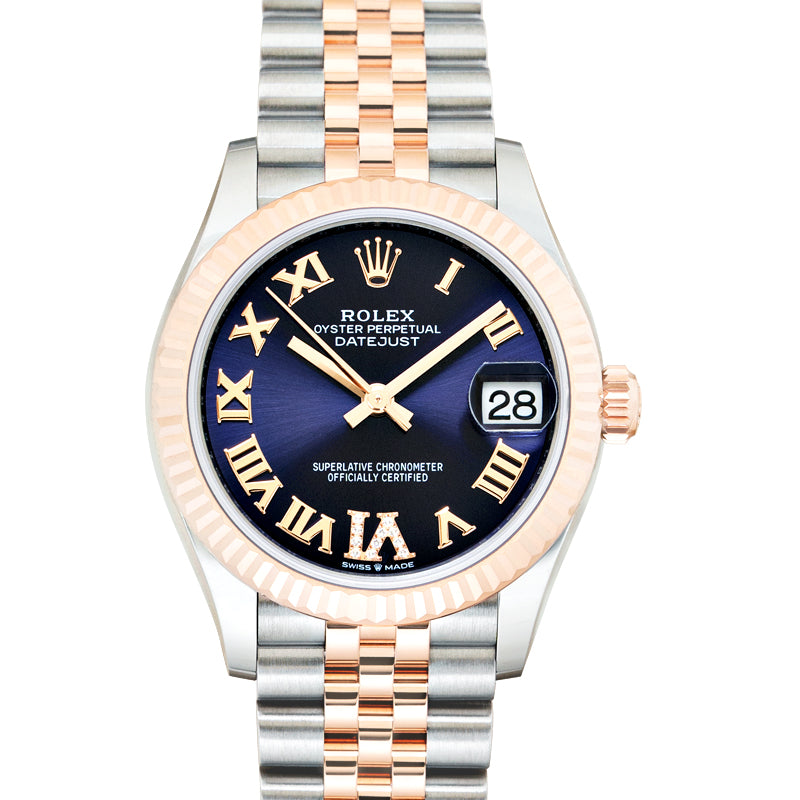 Datejust Automatic Purple Dial Stainless Steel Ladies Watch
