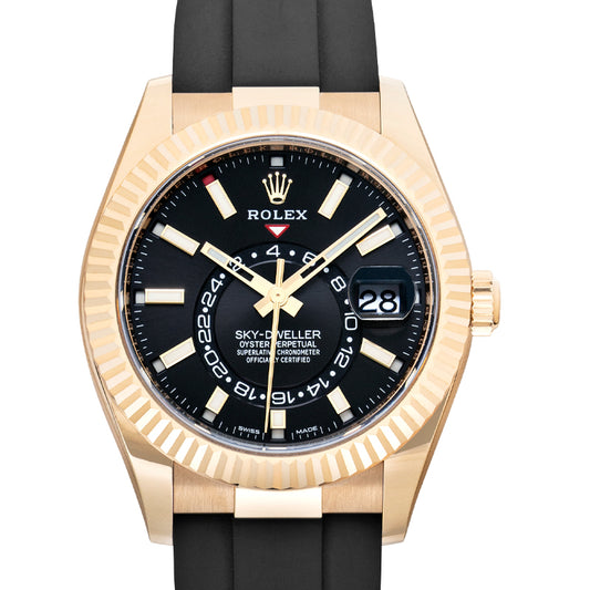 Sky Dweller Automatic Black Dial 18kt Yellow Gold Men's Watch