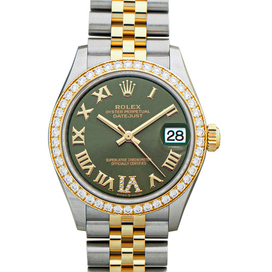 Lady Datejust Automatic Green Dial 18kt Yellow Gold Ladies Watch