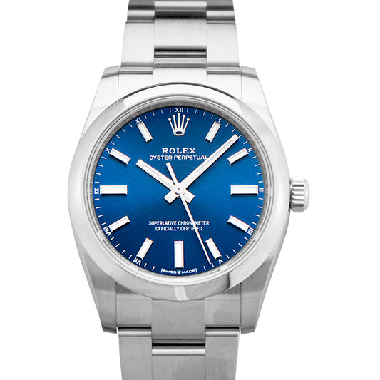 Oyster Perpetual 34mm Automatic Blue Dial Ladies Watch