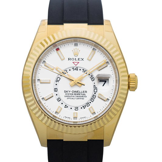 Sky Dweller Automatic White Dial 18k Yellow Gold Men's Watch