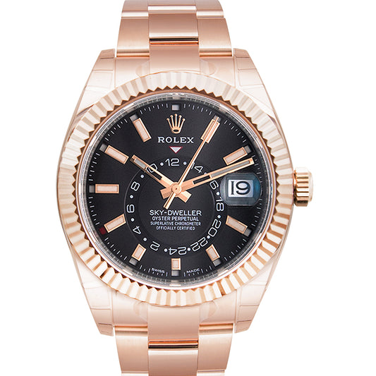 Sky-Dweller Dark Rhodium Automatic Men's 18kt Everrose Gold Oyster Watch 326935DRSO