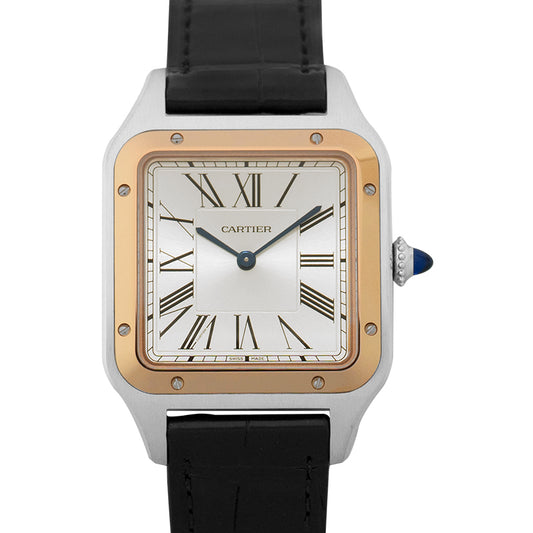 Santos de Cartier 31mm Quartz Silver Dial Stainless Steel & Rose Gold Men's Watch