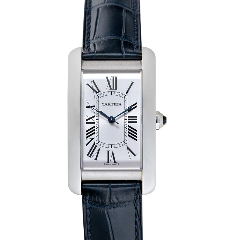 Tank Américaine 35mm x 35mm Quartz Silver Dial Stainless Steel Ladies Watch
