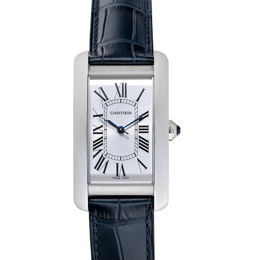 Tank Américaine 35mm x 35mm Quartz Silver Dial Stainless Steel Ladies Watch