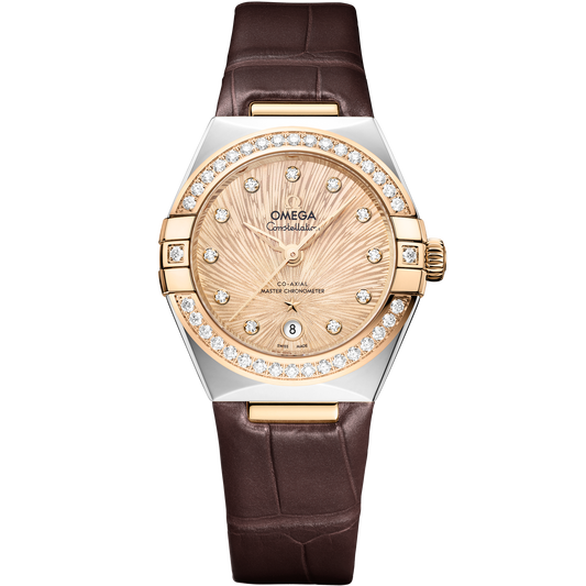 Constellation 29 mm, steel ‑ Moonshine™ gold on alligator