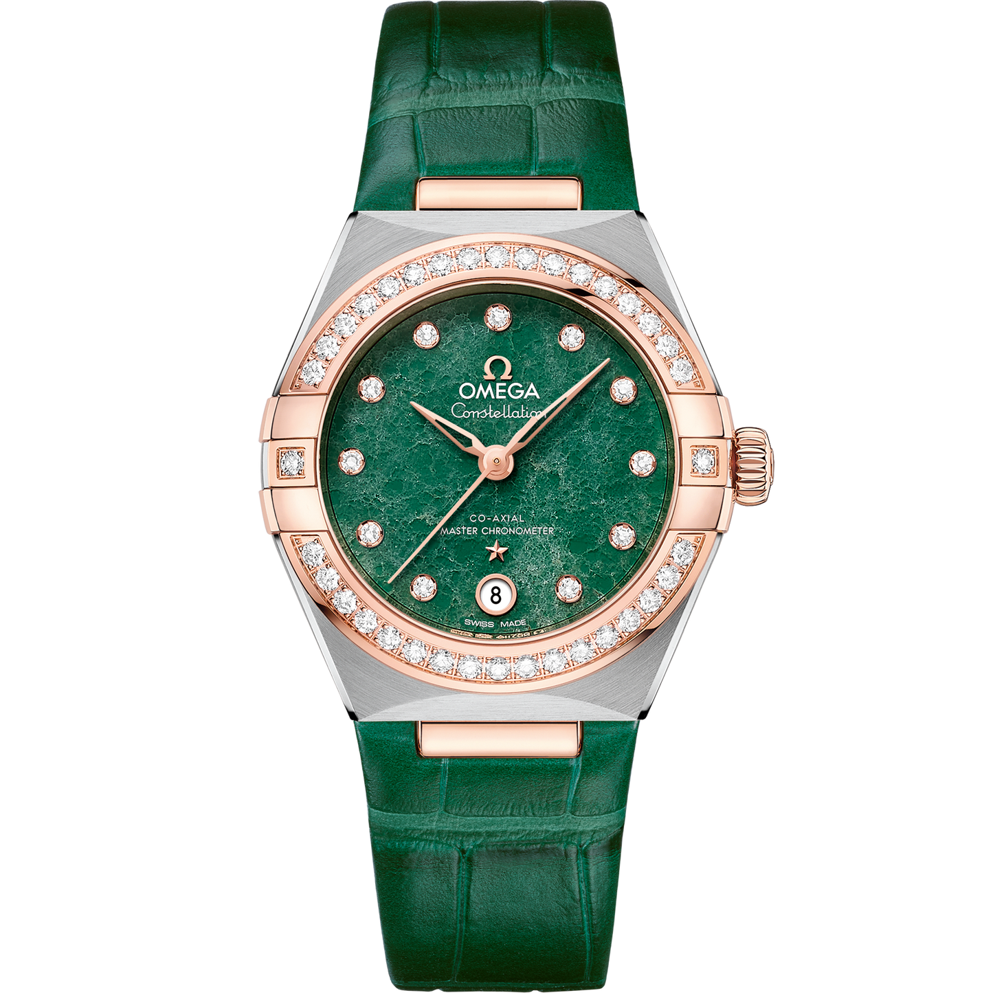 Constellation 29 mm, steel ‑ Sedna™ gold on leather strap