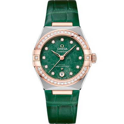 Constellation 29 mm, steel ‑ Sedna™ gold on leather strap