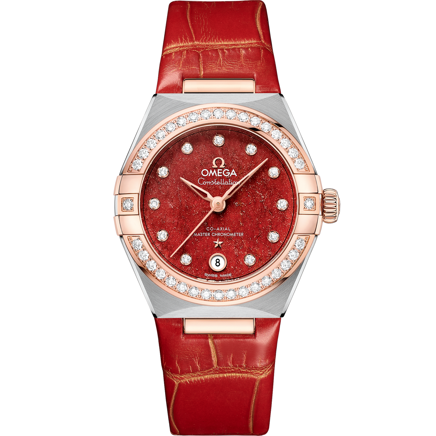 Constellation 29 mm, steel ‑ Sedna™ gold on leather strap