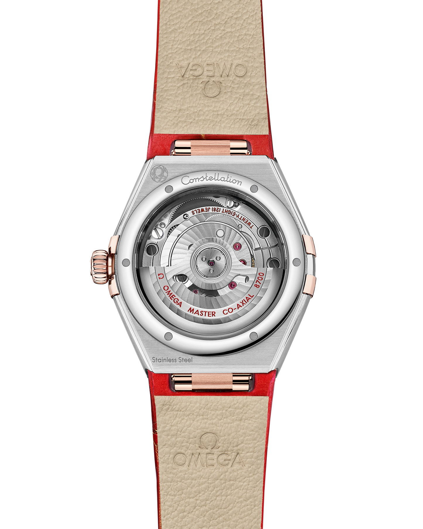 Constellation 29 mm, steel ‑ Sedna™ gold on leather strap