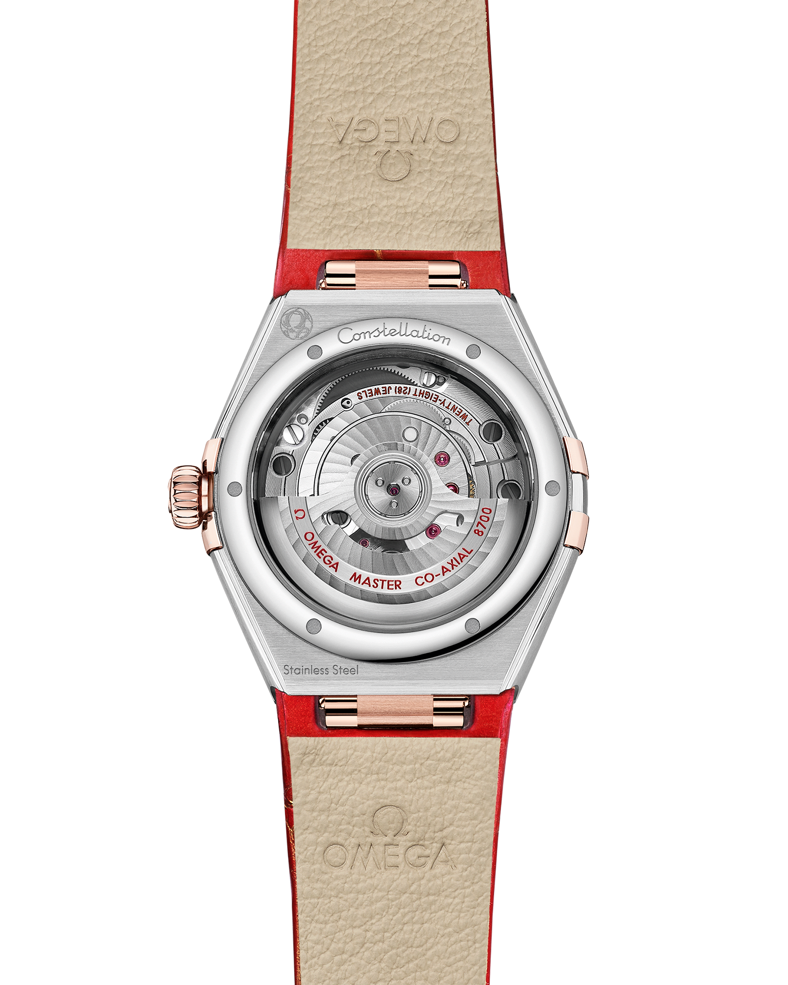 Constellation 29 mm, steel ‑ Sedna™ gold on leather strap