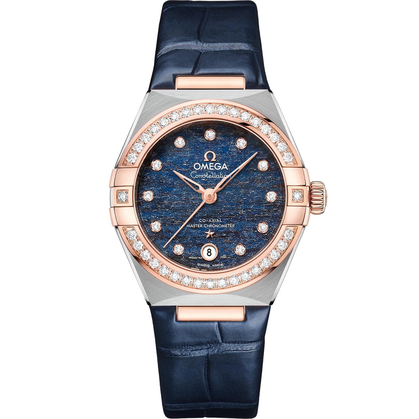 Constellation 29 mm, steel ‑ Sedna™ gold on leather strap