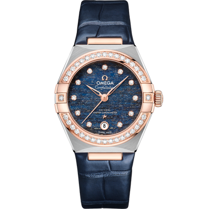 Constellation 29 mm, steel ‑ Sedna™ gold on leather strap