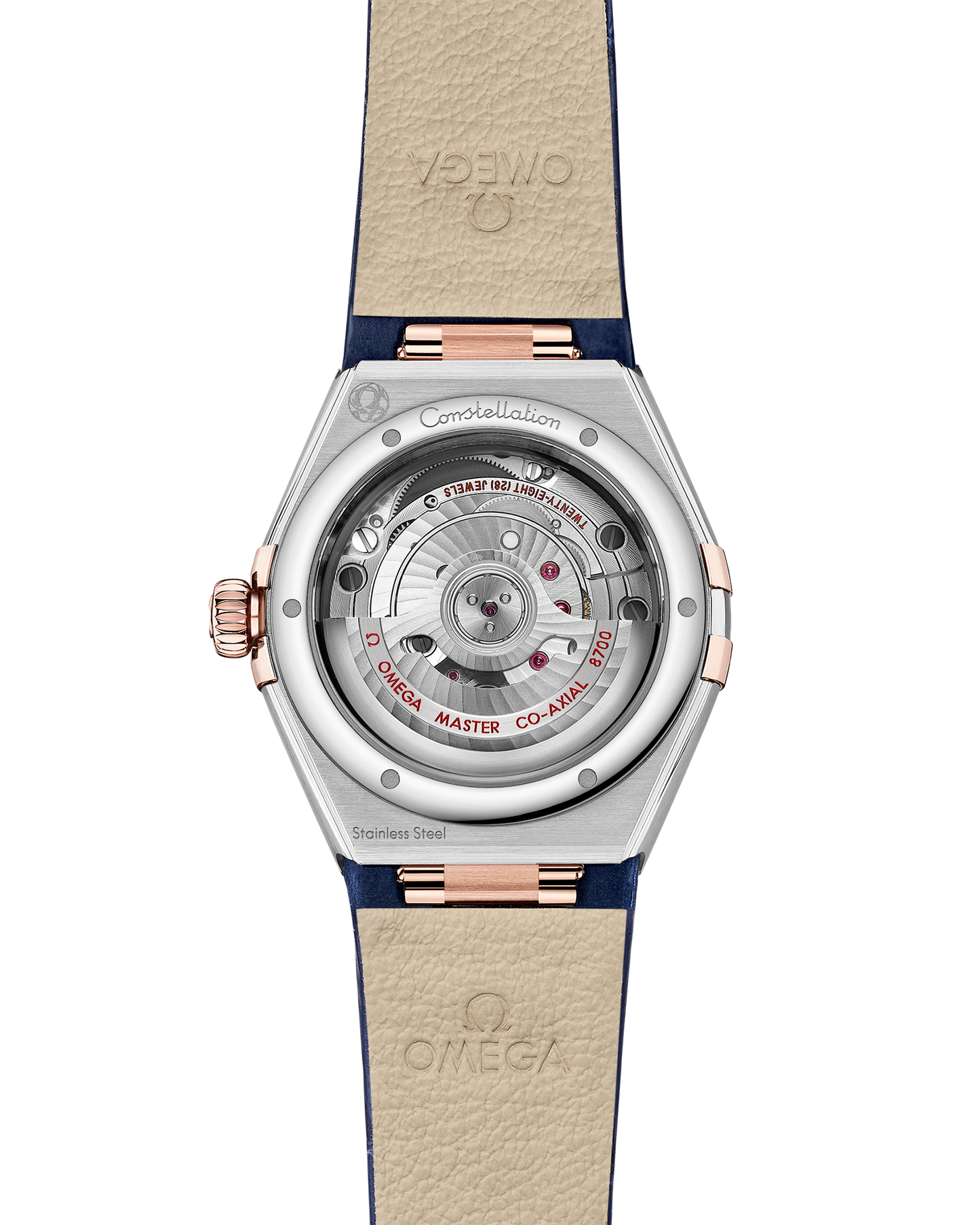 Constellation 29 mm, steel ‑ Sedna™ gold on leather strap