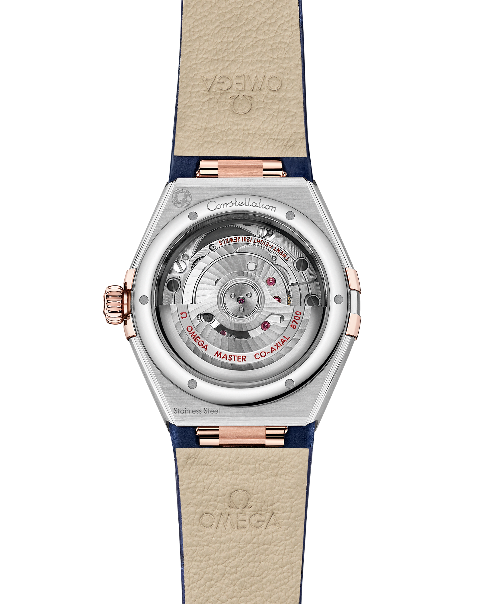 Constellation 29 mm, steel ‑ Sedna™ gold on leather strap
