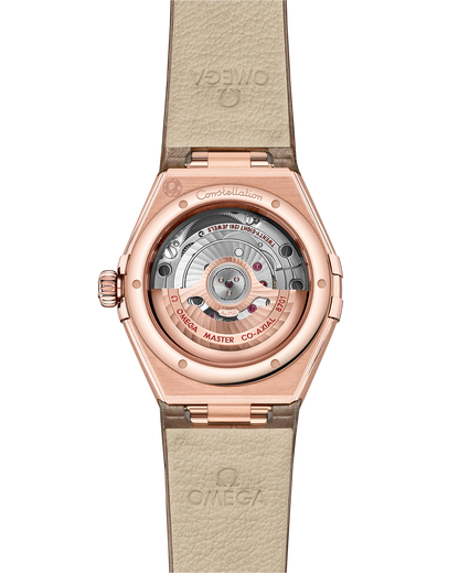 Constellation 29 mm, Sedna™ gold on leather strap