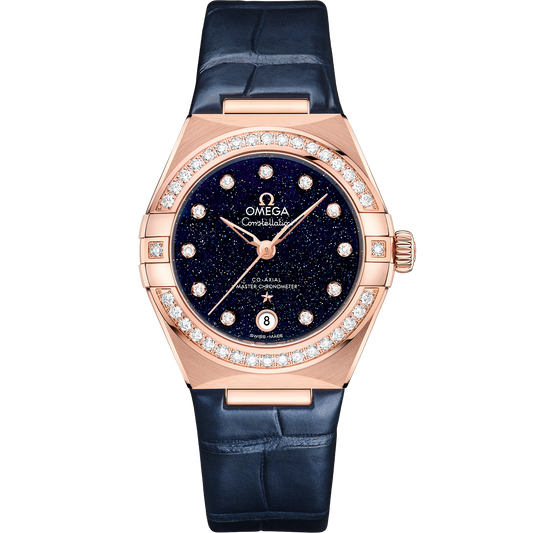 Constellation 29 mm, Sedna™ gold on leather strap