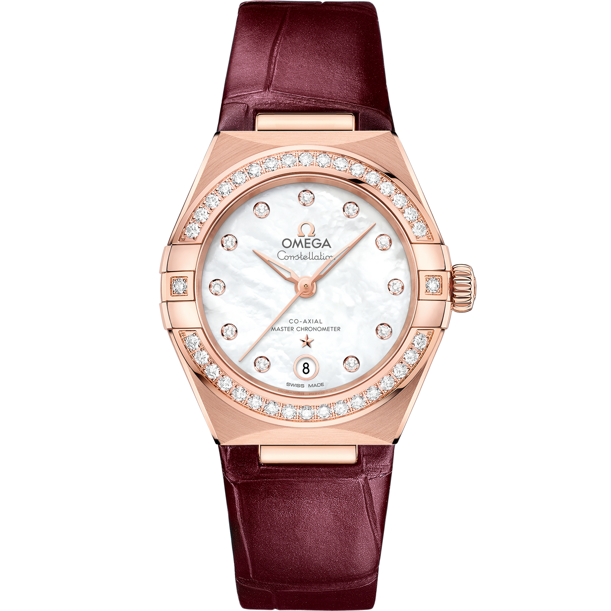 Constellation 29 mm, Sedna™ gold on leather strap