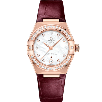 Constellation 29 mm, Sedna™ gold on leather strap