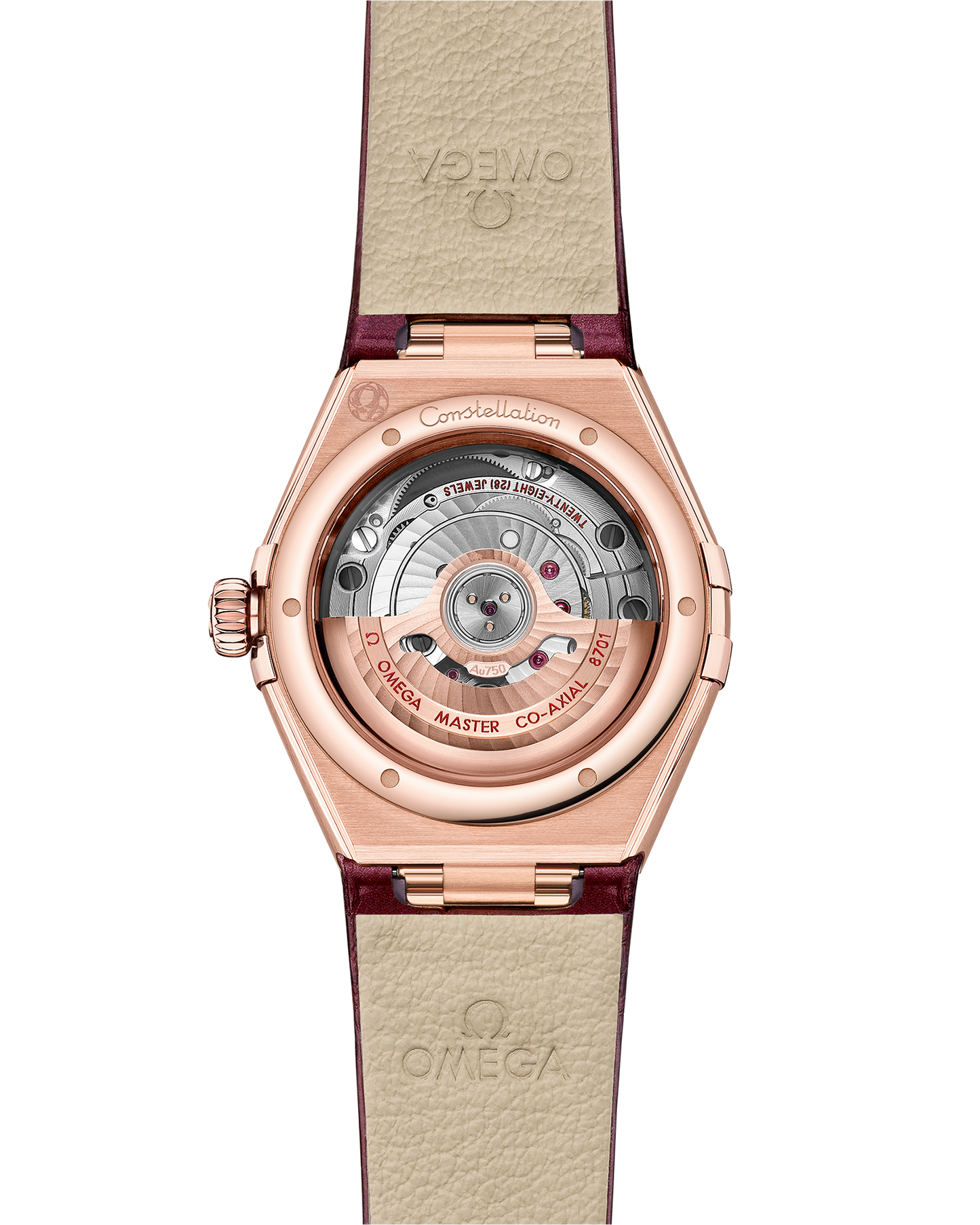 Constellation 29 mm, Sedna™ gold on leather strap