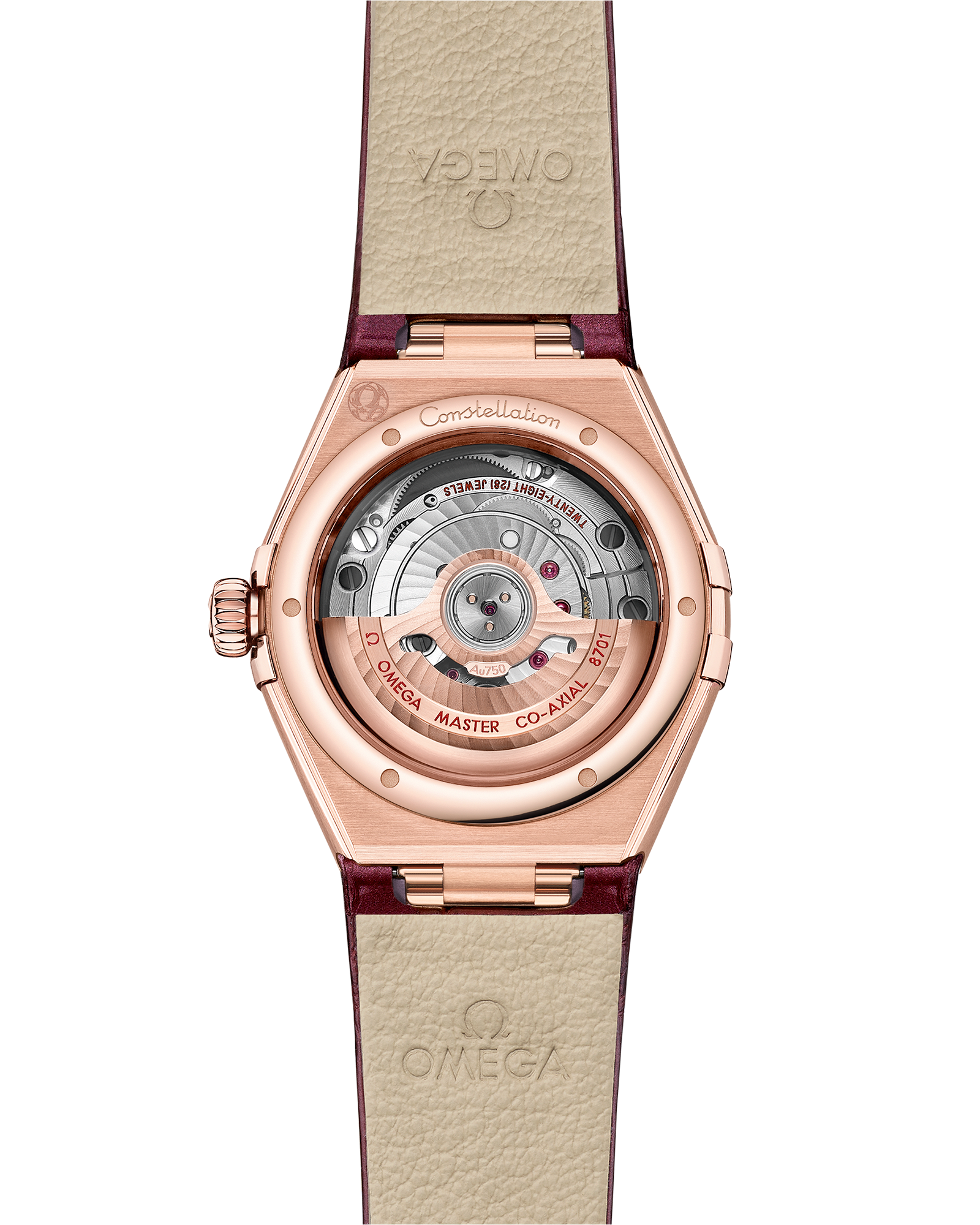 Constellation 29 mm, Sedna™ gold on leather strap