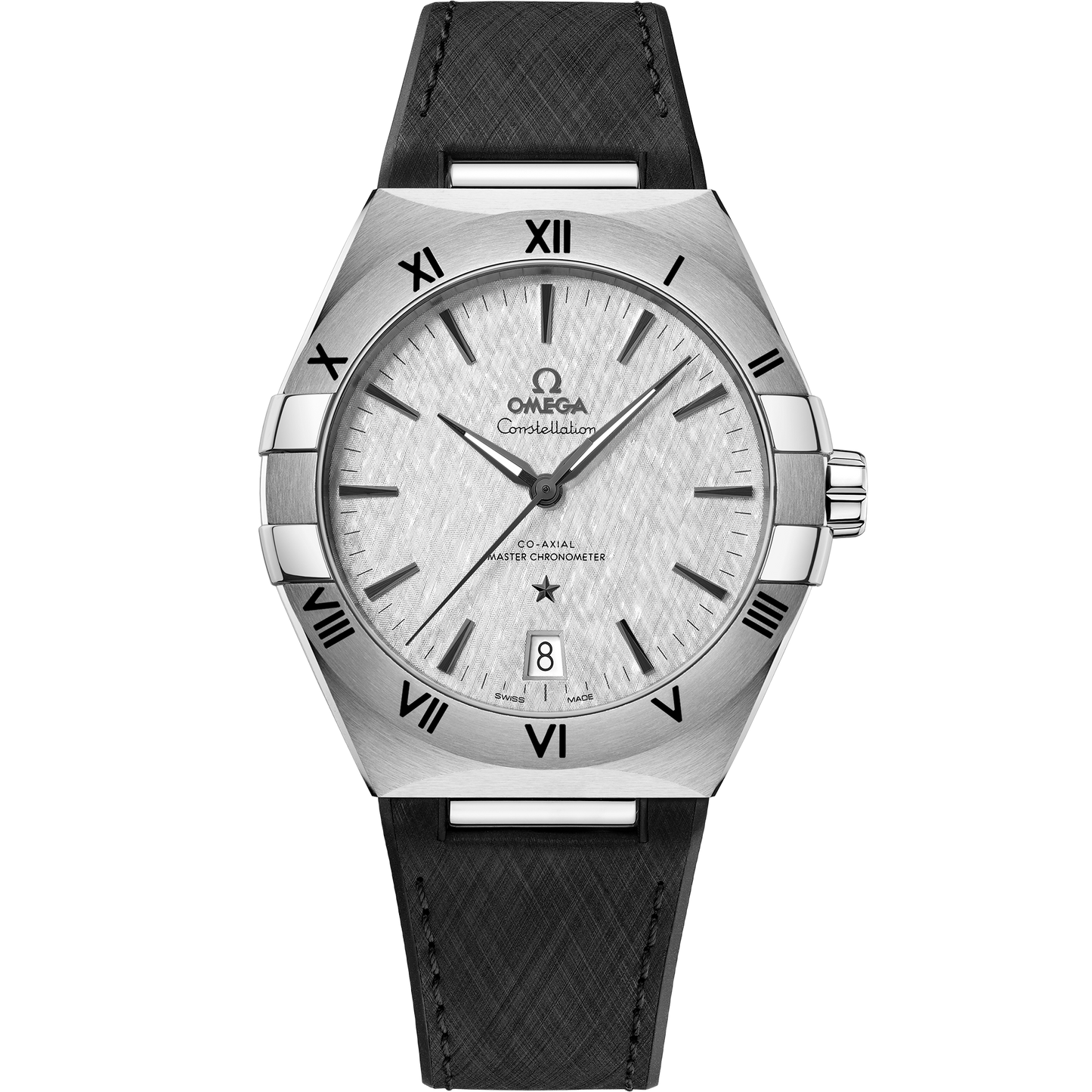 Constellation 41 mm, steel on rubber strap