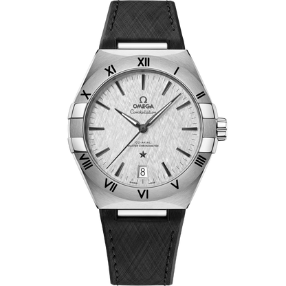 Constellation 41 mm, steel on rubber strap