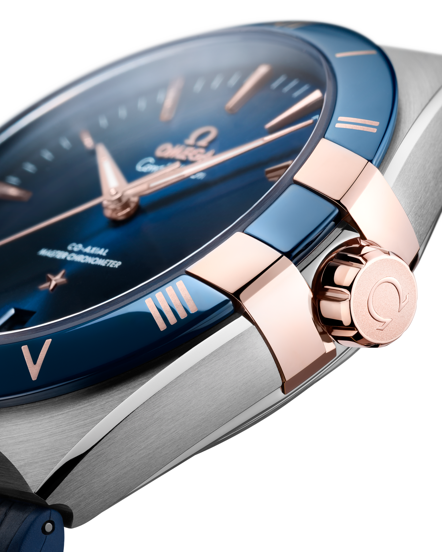 Constellation 41 mm, steel ‑ Sedna™ gold on leather strap