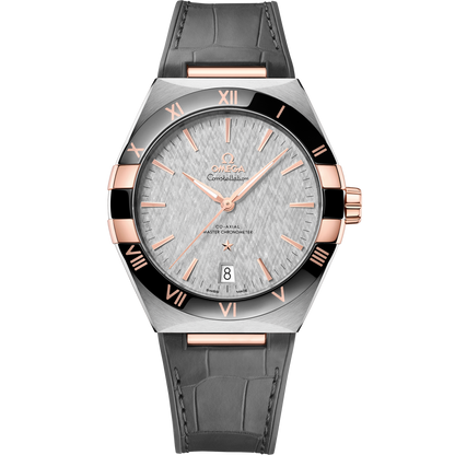 Constellation 41 mm, steel ‑ Sedna™ gold on leather strap