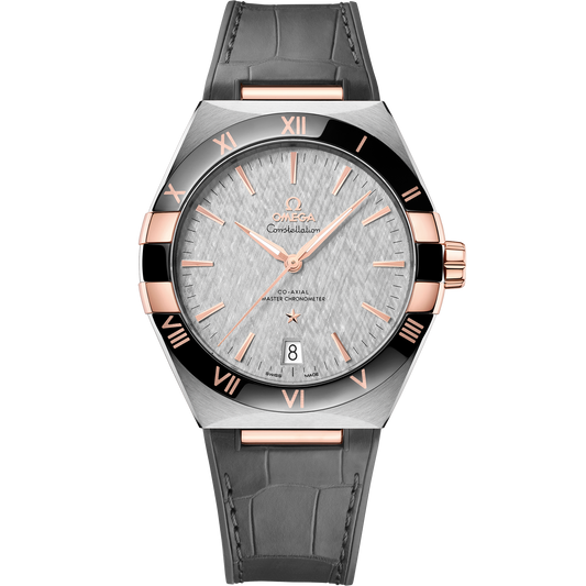 Constellation 41 mm, steel ‑ Sedna™ gold on leather strap