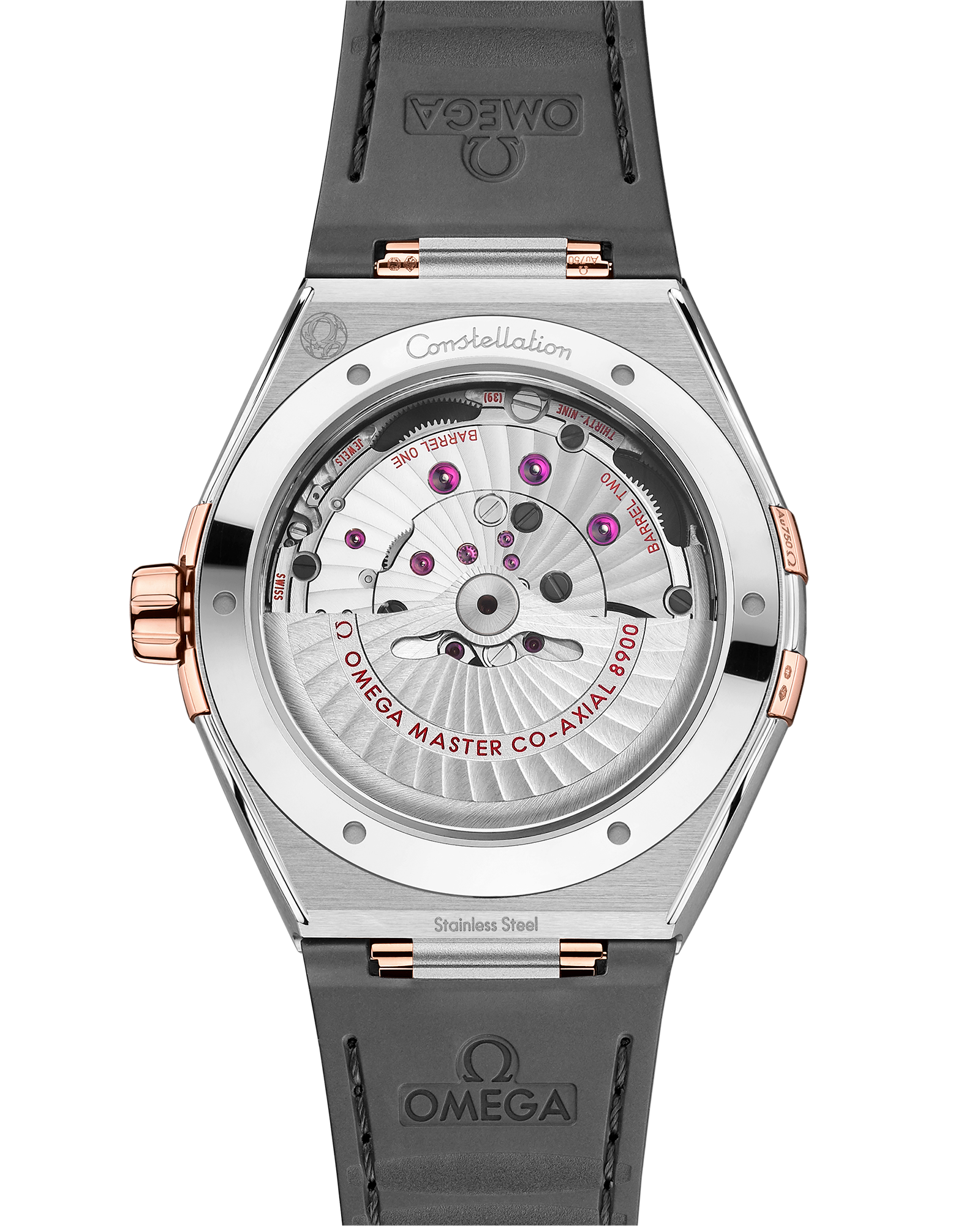 Constellation 41 mm, steel ‑ Sedna™ gold on leather strap
