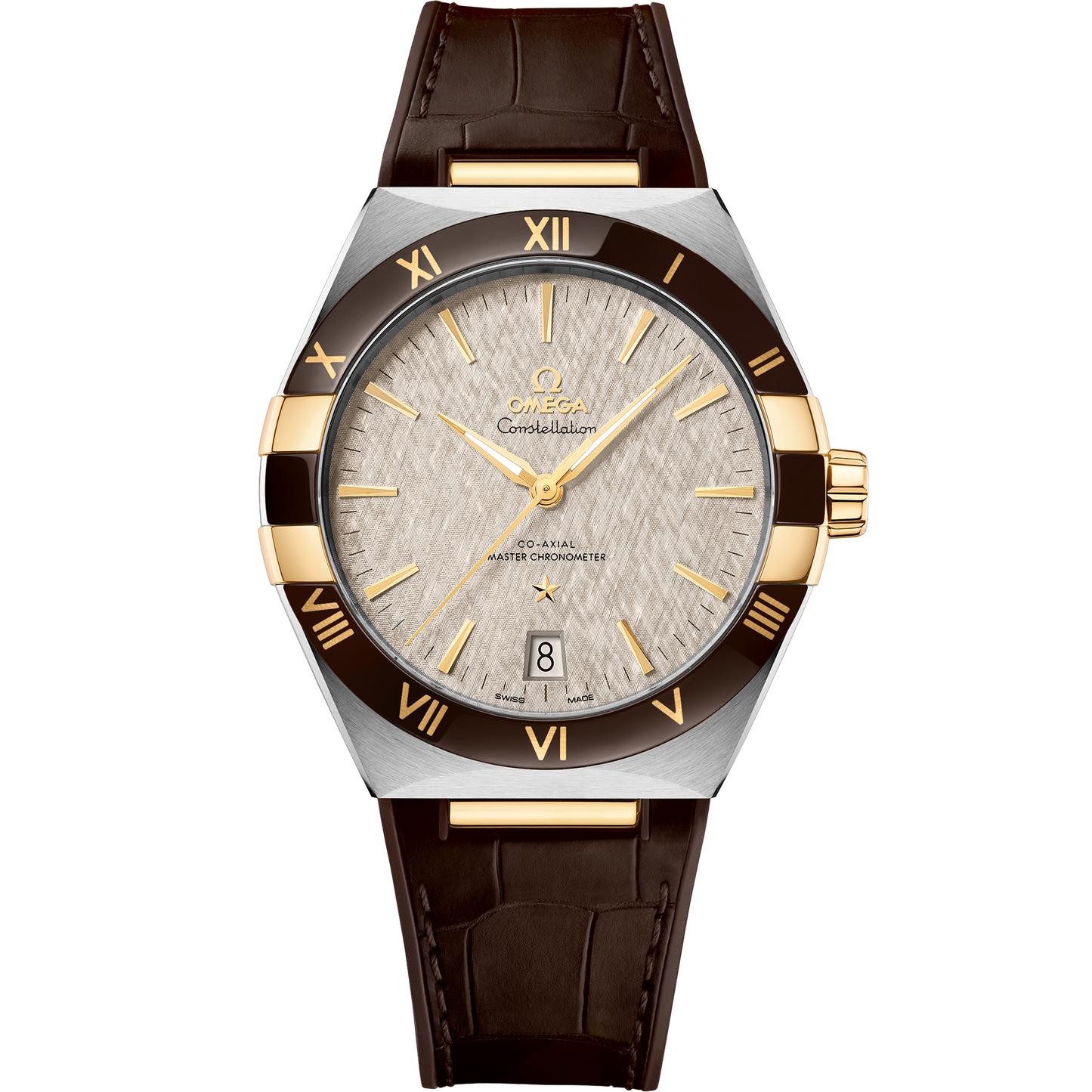 Constellation 41 mm, steel ‑ yellow gold on leather strap