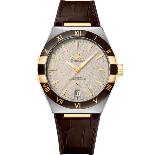 Constellation 41 mm, steel ‑ yellow gold on leather strap