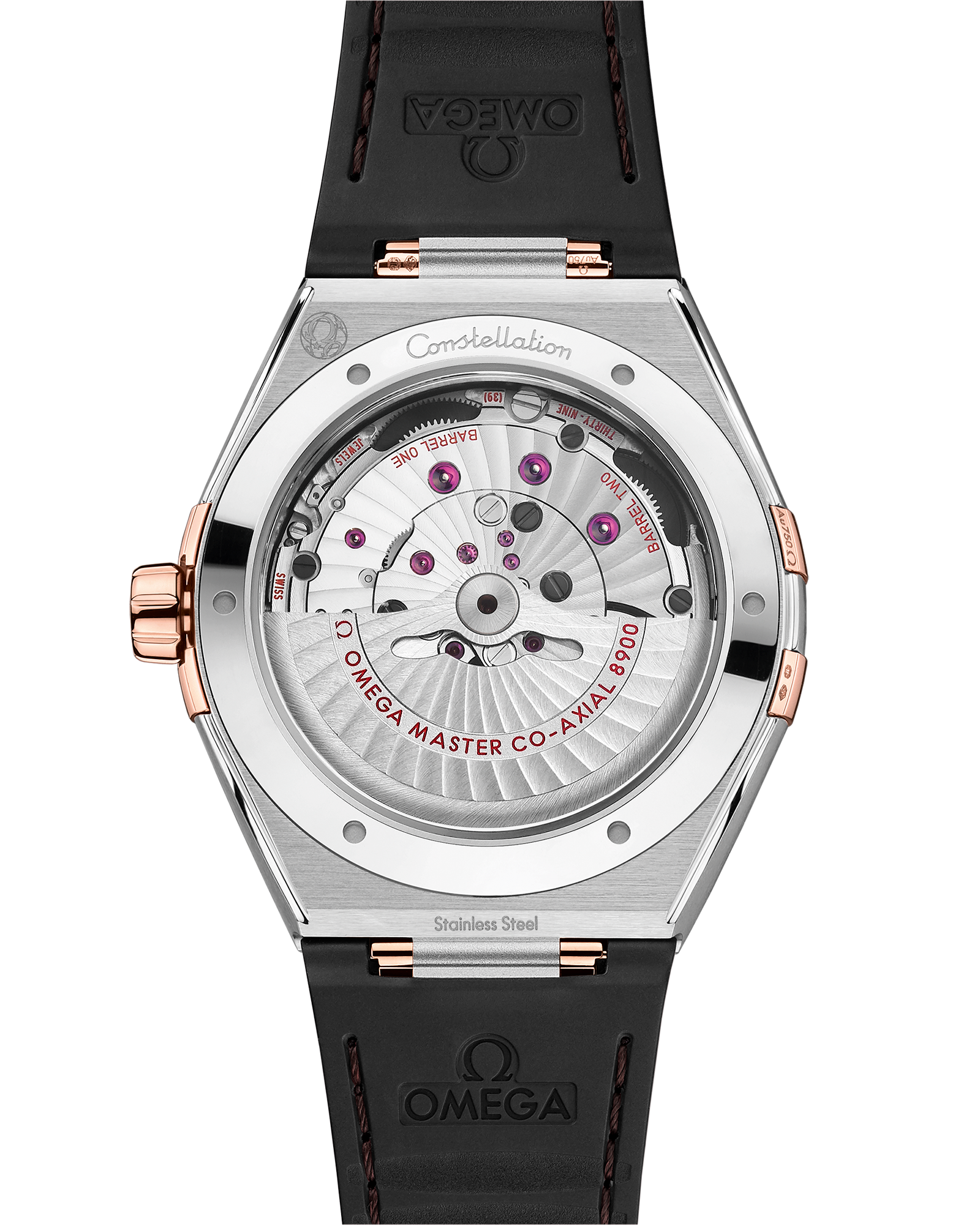 Constellation 41 mm, steel ‑ Sedna™ gold on leather strap